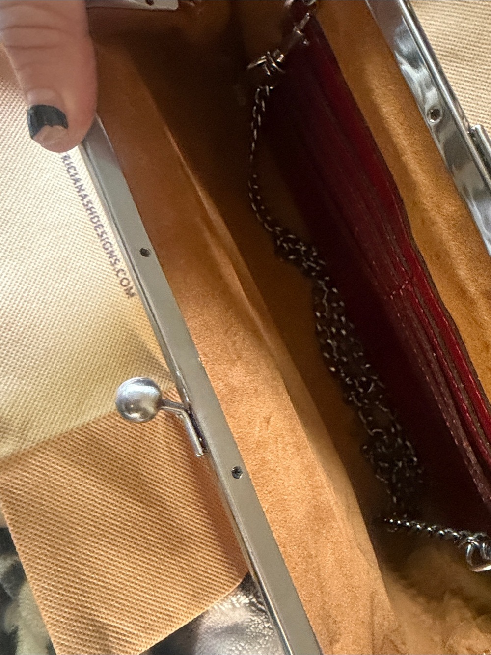 Patricia Nash Red Leather Clutch - Picture 3 of 3
